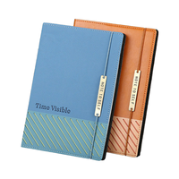 Carnet en cuir A5 personnalisé avec logo, nouveau design simple, couverture souple avec bande élastique imprimée sur le côté, pour affaires, journal intime