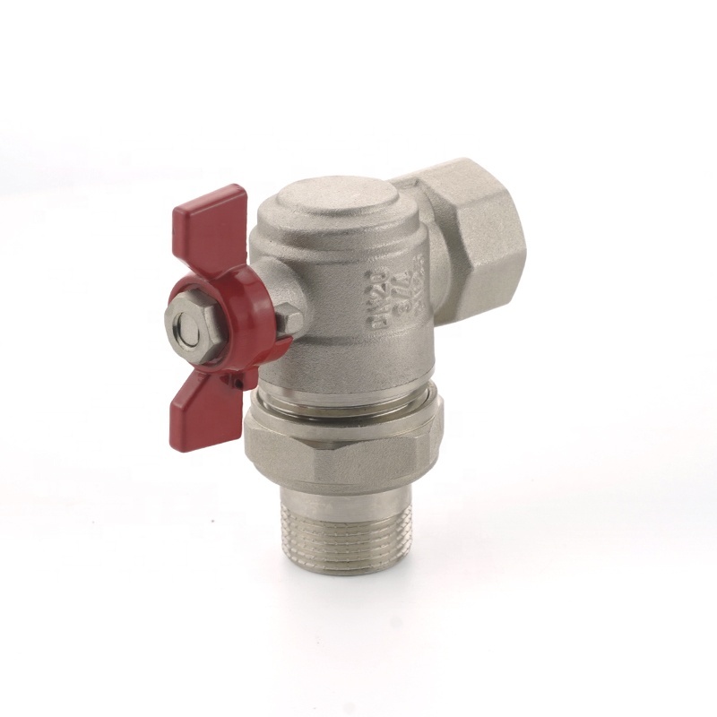 China Wholesale 1/2 3/4 1 inch Cw617n Brass Angle Ball Valve with Red Butterfly Handle