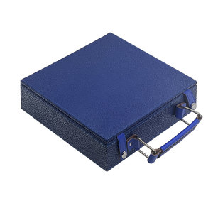 Ensemble de 100 pièces en velours MDF avec poignée en cuir PU végétalien marine et étui à jetons de <span class=keywords><strong>poker</strong></span> <span class=keywords><strong>vide</strong></span> avec étui - Product Image 3