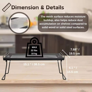 Étagère de rangement en métal à double niveau, noire, pour comptoir, support pour épices, cosmétiques, outils de cuisine - Product Image 3