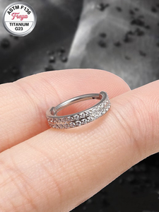 Orecchini in Titanio ASTM F136 con Zirconi a Doppio Strato, Anelli per Daith, Helix, Lobo, Anelli per Naso, Septum Clicker, Gioielli per Piercing Corporeo alla Moda - Product Image 6