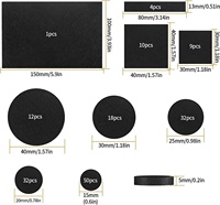 160 Stück schwarz rundes quadratisches Rechteck selbst klebende Filz möbel polster für Stühle Tische Schränke Hocker Sofas Betten