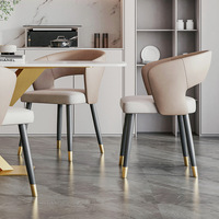 Fauteuil de salle à manger de luxe italien, design nordique moderne et simple, fauteuil de négociation avec accoudoirs pour la maison et les loisirs