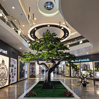 Pin bonsaï artificiel d'intérieur fait à la main écologique grand 3.7m de haut décoratif PVC Faux bois fibre de verre + Faux plante en plastique