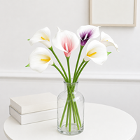 Lys Calla artificiels en PU, fleurs réalistes au toucher pour centre de table de mariage, bouquet de fleurs artificielles pour décoration