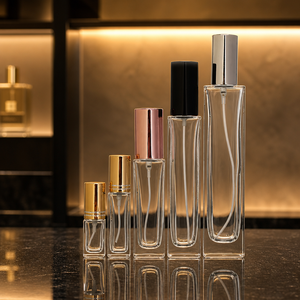 Multi Size Empty Clear Glass <b>Mist</b> <b>Spray</b> Perfume <b>Bottle</b> Set with Gold Black Silver Atomizer Cap for Gift Packaging - Product Image 1