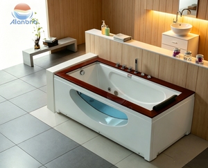 Baignoire acrylique encastrable Whirlpool avec massage par air et cascade, hydrothérapie, <span class=keywords><strong>spa</strong></span> japonais chauffé pour intérieur/extérieur - Product Image 5