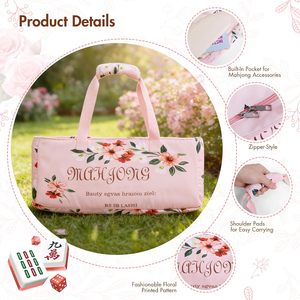 Sacs de rangement vides pour tuiles et plateaux de Mahjong, sac de transport idéal pour le Mahjong américain, parfait pour les soirées de jeu, les activités communautaires, le camping ou les voyages - Product Image 2