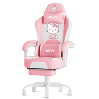 Usine Bolivie Prix le moins cher Logo personnalisé Chaise de jeu rose Fauteuil de jeu en cuir inclinable avec repose-pieds pour filles