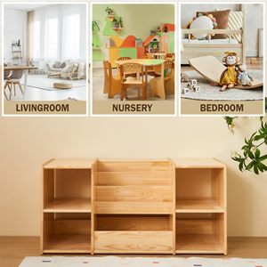 Montessori kệ sách và đồ chơi lưu trữ 3-phần trẻ em kệ sách cho tổ chức sách - Product Image 3