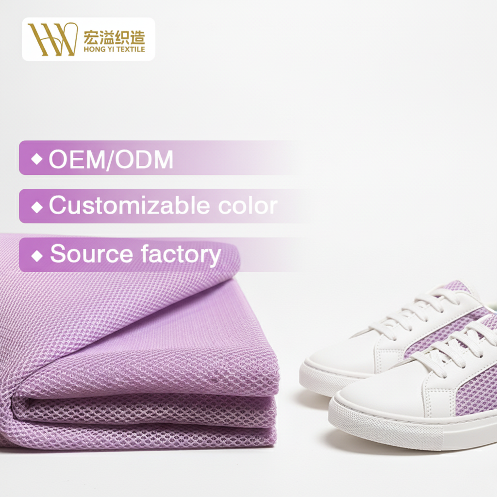 Wholesale Lightweight 3D Sandwich Waterproof Breathable Warp Knitted Mesh Fabric for Shoe Upper