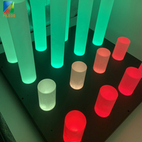 Ws2811 DMX512 LED RGB pixel columna de guía de luz cilíndrica Configuración de fuente de luz de punto LED El acrílico se utiliza principalmente para KTV
