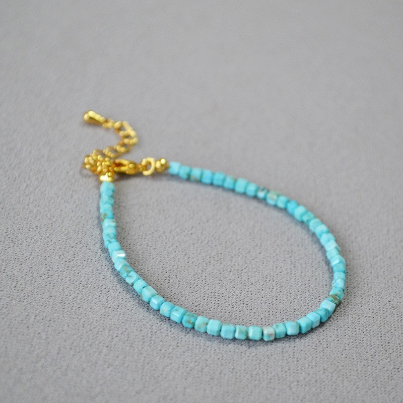 Gold 2-2.5MM Blue Turquoise