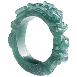 Anillo de Jade Azul de Agua Natural de Alta Gama, Grado A, con Diseño de Rey Dragón, Tallado Tridimensional, Calidad Hielo, para Mujer, Ideal para Fiestas - Product Image 5