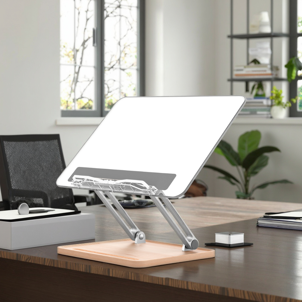 Support De Livre Réglable En Bois - Pour Coran, Bible, Livres Lourds - Hauteur Adjustable, Plateau Inclinable