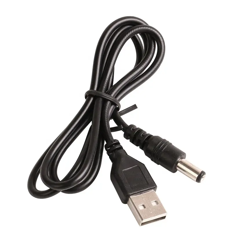 80cm DC5.5mm Power Cable Black USB to DC 5.5mm*2.1mm Power Converter Cable Cord USB5.5*2.1 DC Jack