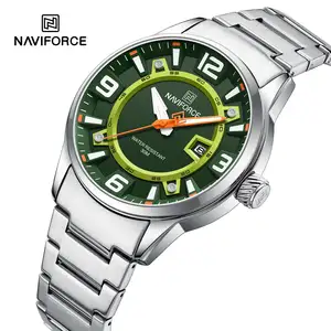 Naviforce NF8044热卖定制标志男士时计excel不锈钢带防水日期显示运动手表公司