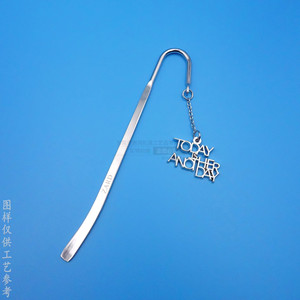 Metal <b>Bookmark</b> With Letter Charm Bright Nickel Plated 80x25mm Reusable For Books - Product Image 3