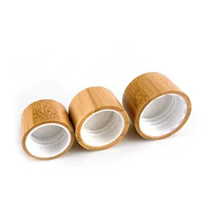 Bamboo Lid Eco-friendly Bamboo Screw Cap Natural Wooden Lid 18mm 20mm 24mm 28mm