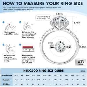 0.5CT/1CT/1.5 CT Lab สร้างแหวนหมั้นเพชร S925แต่งงานแหวนเงินสเตอร์ลิงครบรอบแหวนเพชรสำหรับผู้หญิง - Product Image 4