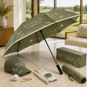 Ensemble cadeau de golf Botanical Fairway, grand parapluie de golf, chapeau, gants, tees de golf, accessoires de golf complets, boîte cadeau pour les amateurs de golf - Product Image 1