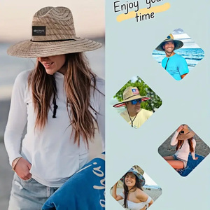 Venta al por mayor verano salvavidas sombrero de paja bajo pesca impresión personalizada América sombrero de playa Surf salvavidas con logotipo sombrero de paja - Product Image 6