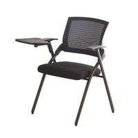 8 Chaise de bureau de formation pliante portable confortable Chaise de conférence de bureau en tissu avec tableau d'écriture pour la formation ou les réunions