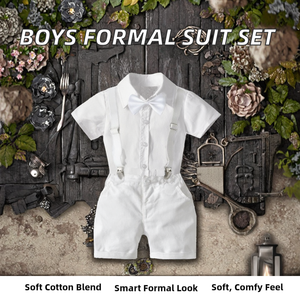 Nouveautés - Costume de baptême <span class=keywords><strong>blanc</strong></span> pour bébé d'été - <span class=keywords><strong>Ensemble</strong></span> de 4 pièces - 0-24 mois - Tenues de baptême pour bébé garçon - Baptême - Product Image 2