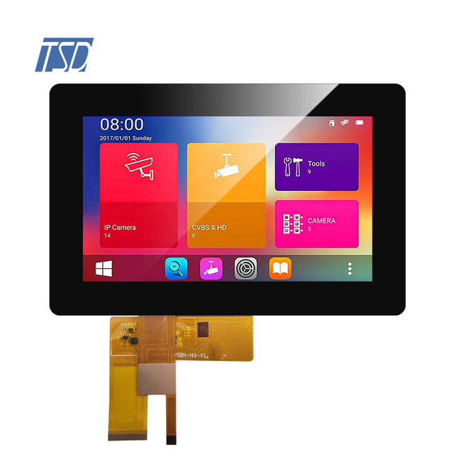 7'' 7 Inch 1024x600 Resolution IPS MIPI USB I2C Interface PCAP TFT LCD Display With Capacitive Touch Panel