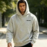 Setelan hoodie sweatshirt fleece heavyweight oversized 3D dengan logo custom dan sablon flock