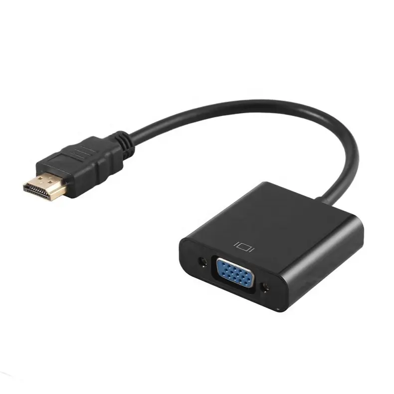 Adaptador hdmi para vga, conversor de cabo de vídeo macho para fêmea 1080p para pc hdmi vga