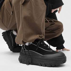 Chaussures de marche décontractées à lacets pour hommes JiuZhou Printemps 2025, nouvelle collection, semelle épaisse, design rétro, amortissantes, respirantes, souples et anti-odeur - Product Image 3