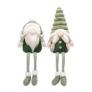 Adorables Gnomos de Peluche con Patas Colgantes, Juego de 2, Suaves y Festivos, para Decoración Navideña - Product Image 2
