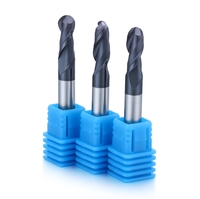 Fraise à queue sphérique HRC55 à 2 dents en carbure monobloc pour usinage CNC du métal