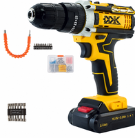 Kit d'outils à main multifonction 105 pièces avec batterie au lithium 12V, coffret rigide, vis de machine de qualité professionnelle, OEM