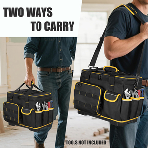 Waterproof Oxford 16-inch <b>Tool</b> <b>Bag</b> Hard Bottom Detachable Divider Adjustable Strap 150 lb Capacity Multiple Pockets OEM/ODM - Product Image 1