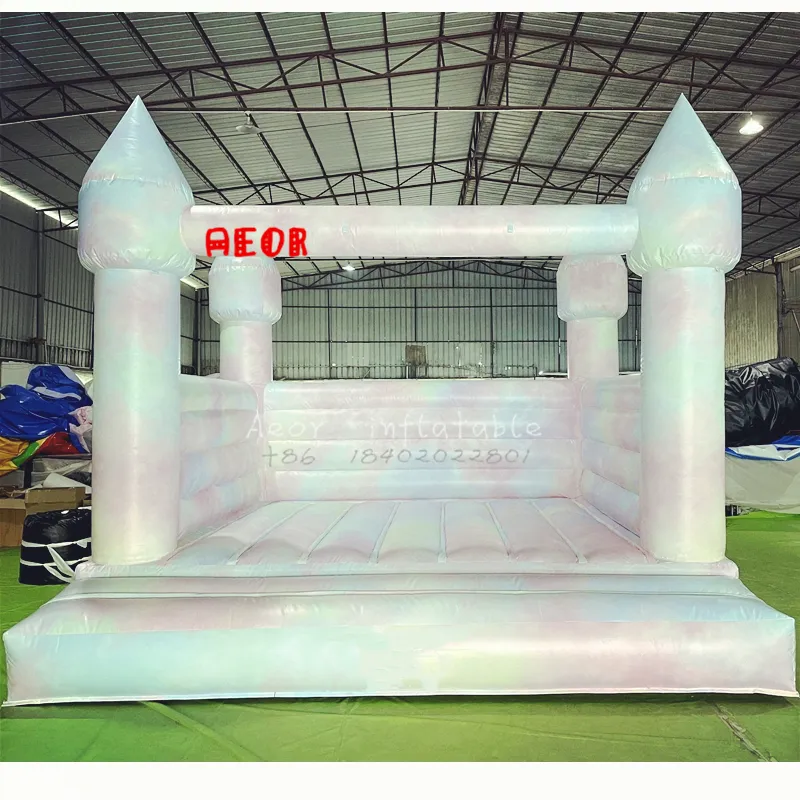 Inflatable Cầu Vồng In Bounce House Đối Với Đảng Cho Thuê Inflatable Tie Dye Bouncer Lâu Đài Bouncy