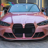 Film de protection de voiture en vinyle PET TPU moulé, finition métallique brillante, couleur or rose, fabriqué directement à Foshan, rouleau complet de 1,52x17M/5x59FT