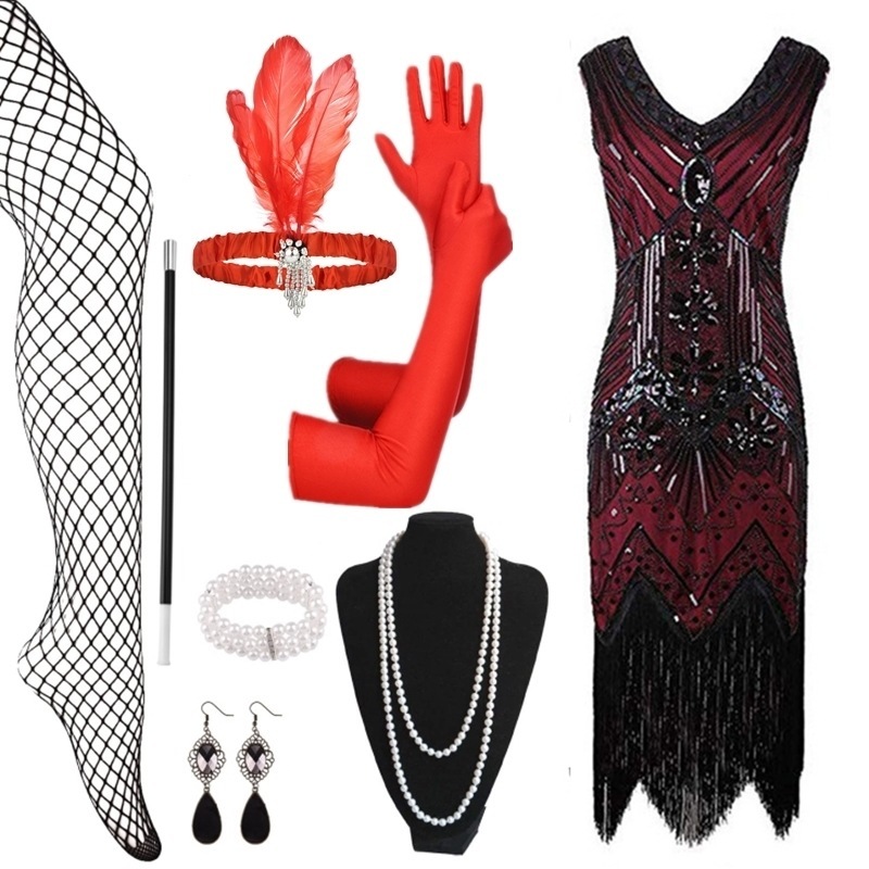 Burgundy dress accessory B