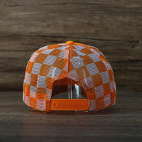 Oranje Mig Patroon Stijl Caps Met Rand Voor Buitensporten Hoge Kwaliteit Mannen Vrachtwagenchauffeur Hoeden Met Ademend Mesh