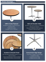 Table de cocktail multifonctionnelle en métal et contreplaqué pour l'intérieur et l'extérieur, idéale pour les banquets, les événements, les fêtes, les hôtels, les cafés, ainsi que les chaises.