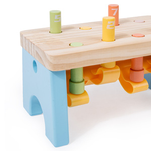 Martello di legno giocattolo per bambini piccoli-panca martellante con pioli e mazzuolo-giocattolo colorato per lo sviluppo-1 anno + - Product Image 4