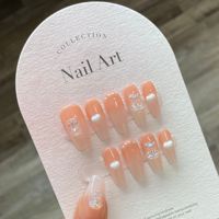 Vente en gros faux ongles courts en acrylique fini gel UV faux ongles réutilisables à pression faits à la main