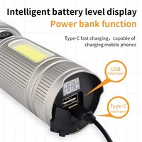Lampe torche multifonctionnelle pour l'extérieur avec lumière laser blanche, lampe latérale COB et design portable pour le camping et la randonnée