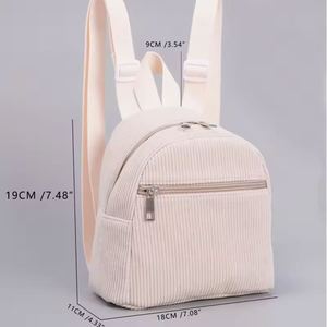 Mochila Mini de Corduroy Personalizada con Nombre Tejido a Crochet, Bolsa de Maquillaje para Estudiantes, Envío Directo - Product Image 5