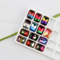 Selina Cristal Or Base Sans Trou Rectangulaire Tourmaline Strass pour DIY Bijoux, Vêtements Embellissement