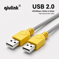 Cable USB 2.0 de Alta Velocidad Macho a Macho, 480 Mbps, Cable de Sincronización y Transferencia de Datos USB A a A para Disco Duro, Enfriador, Laptop, Proyector