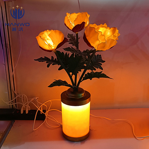 Moderno popolare LED di mais papavero vaso lampada romantica rotonda decorativa lampada da tavolo con E26 Base PVC corpo per ufficio interno casa - Product Image 6