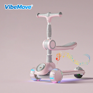 Trottinette pliable à trois roues en plastique de haute qualité, unisexe, avec siège réglable en hauteur et fonction anti-basculement pour enfants de 3 ans et plus - Product Image 5