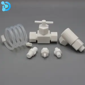 PTFE pipe fitting 12mm PTFE straight tube union PTFE fittings